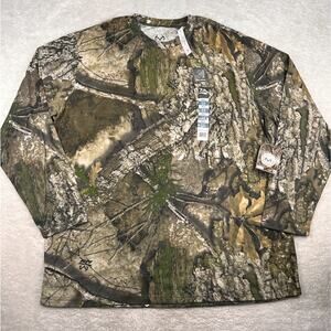 Realtree Men's APX Scent Control L/S Hunting Camouflage T-Shirt Green Size 3XL